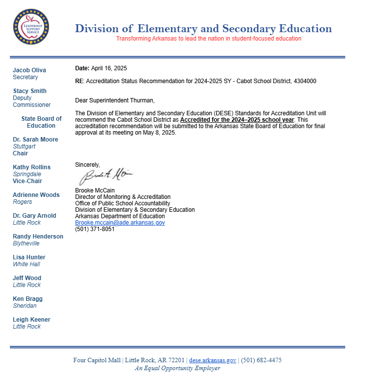 Letter of Accreditation